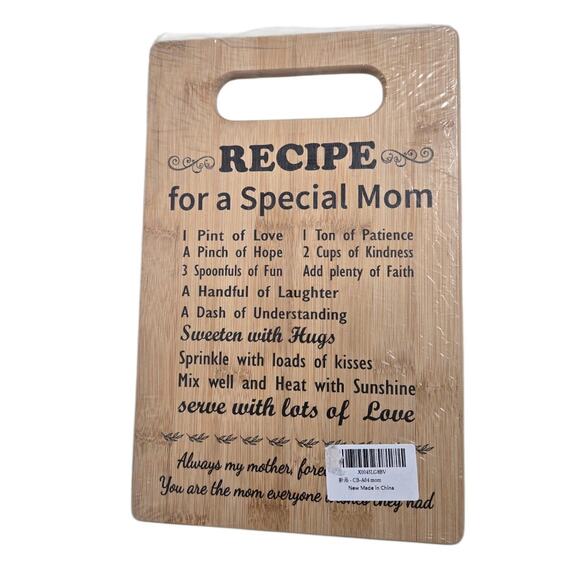 Recipe for a Special Mom Bamboo Cutting Board NEW - Picture 2 of 4